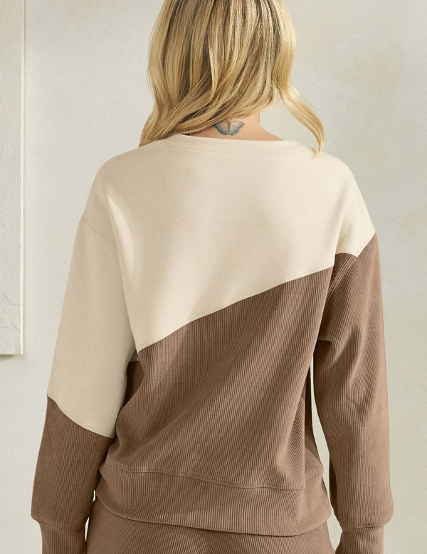 Two Tone Corduroy Top - KH/OAT - LAST ONES FINAL SALE