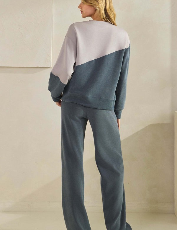 Two Tone Corduroy Top - Denim - LAST ONES FINAL SALE