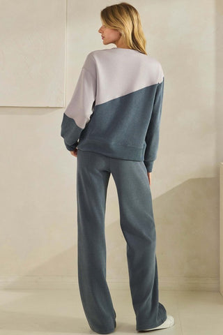 Two Tone Corduroy Top - Denim