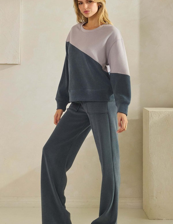 Two Tone Corduroy Top - Denim - LAST ONES FINAL SALE