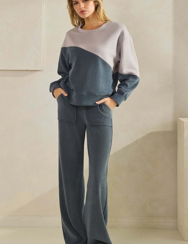 Two Tone Corduroy Top - Denim - LAST ONES FINAL SALE