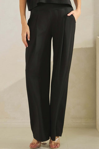 Cloudflex Activewear High Rise Wide-Leg Pants - Black  - PREORDER