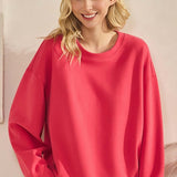 Soft Cotton Modal Long Sleeve Top With Pockets - Winter Berry - FINAL SALE