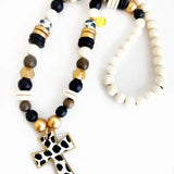Etta Cross Necklace - Black Dot