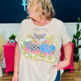 Bling Owl & Pumpkins Tattered Tee - LAST ONES FINAL SALE