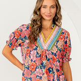 Floral Embroidered V-Neck Top