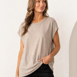 Cap Sleeve Shimmer Top