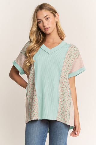 Short Sleeve V-Neck Urban Rib Top