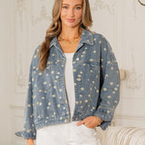 Daisy Print Denim Jacket