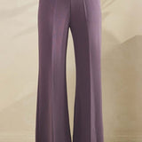 Thin Modal Wide-Leg Crop Pants - Dusty Purple - FINAL SALE