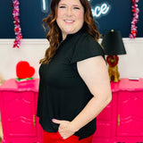 The Nicole V-Neck Top - Black PREORDER