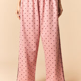 Mini Dot Printed French Terry Piping Track Pants - PREORDER