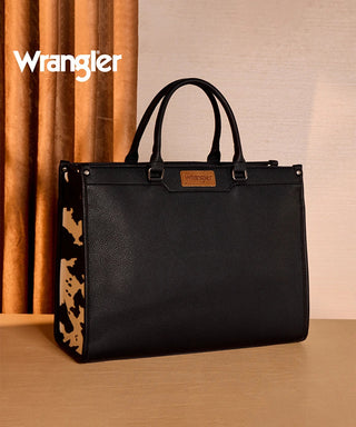 Wrangler Laptop Tote Bag - Cow/Black