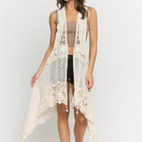 Crochet Lace Long Vest - PREORDER