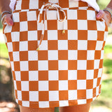 PREORDER- Let's Go Checkered Skort- Orange