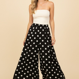 Polka Dot Wide Leg Cropped Pants - PREORDER