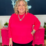 Vanna Hot Pink Sweater With Front Pockets - LAST ONES FINAL SALE