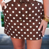 PREORDER - Chocolate Polka Dot Skort