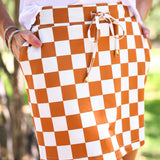 PREORDER- Let's Go Checkered Skort- Orange