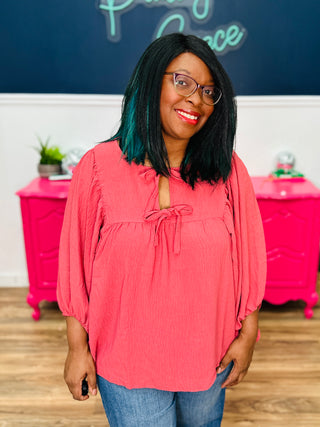 No Looking Back Top - Rose