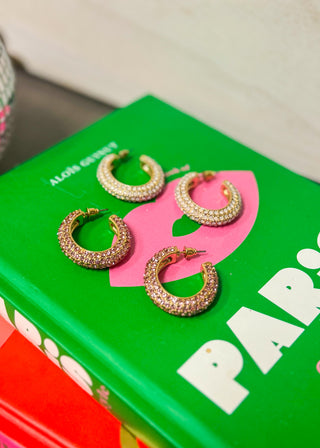 Crystal Hoop Earrings - 2 Styles