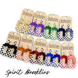Brooklin Checkered Spirit Dangle Sports Earrings - 9 Colors