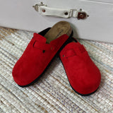 Juniper Suede Clog - Red