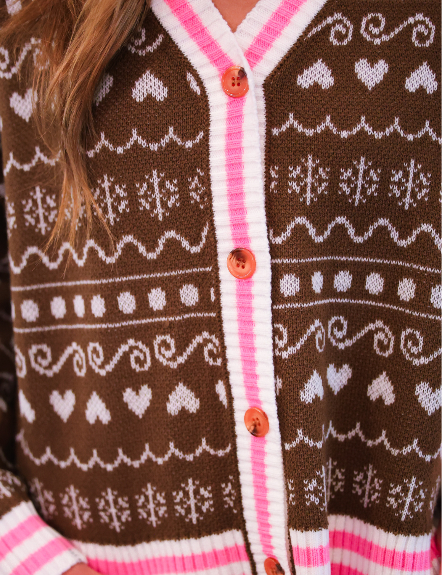 PREORDER- Gingerbread Knit Cardigan
