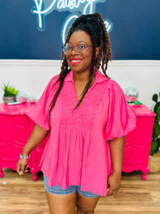 Talk To You Top - Coral Pink - FINAL SALE