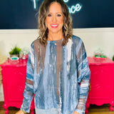 Maren Blue Abstract Top - FINAL SALE