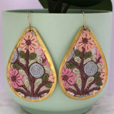 Pastel Bouquet Embroidered Floral Teardrop Earrings
