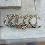 Gemstone Hoop Earrings - Gold