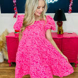 Dolly Doll Jacquard Dress - Pink