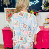 Patterns, Petals & Patches Top