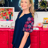 Navy Meadow Top