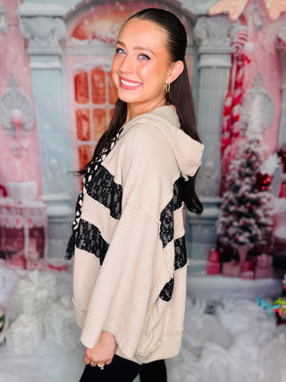 POL Whispered Secrets Top - Taupe/Black