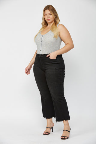 High Rise Crop Flare - Black - PREORDER