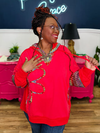 Daisy Patch Washed Terry Hoodie Pullover