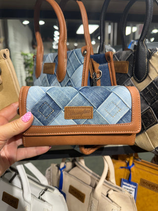 Wrangler Woven Denim Wallet - Blue Jean