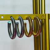Sabrina Ribbed Hoop Earrings - 2 Styles