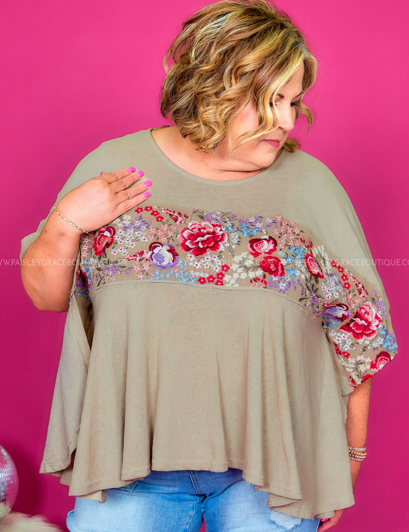 Clear Curiosity Top - Taupe* LAST ONES FINAL SALE *