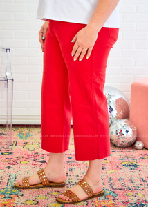 Cassidy Cropped Wide Leg Jeans by Judy Blue - Red
