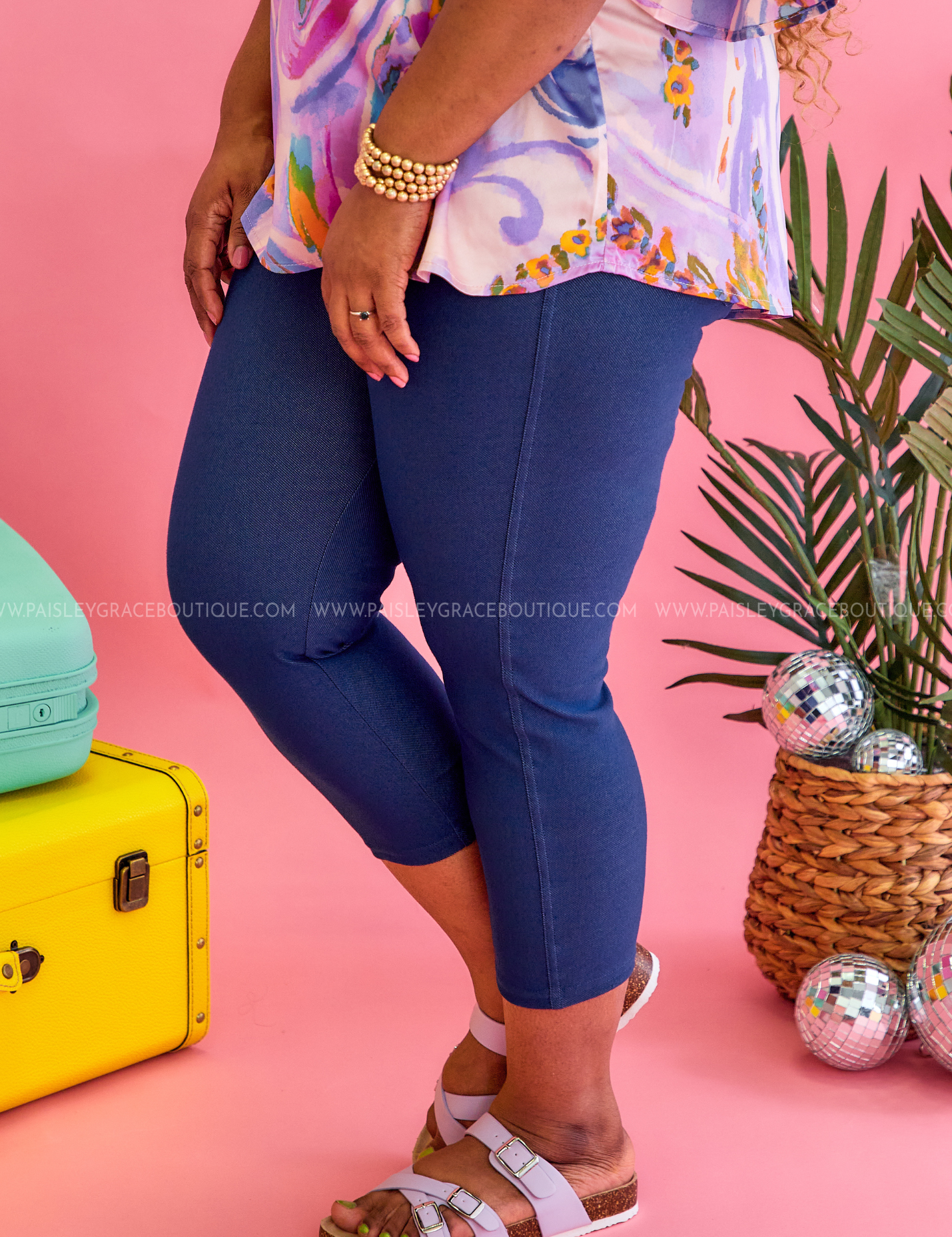 Nora Stretch Capri Jeggings - Denim Blue* LAST ONES FINAL SALE *