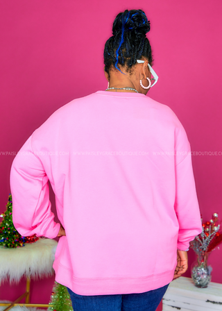 Candy Cane Sparkle Sweatshirt - Pink