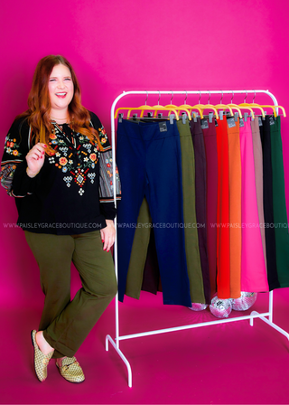 Chic Solid Straight Pants - Fall Colors - WICKED DEAL