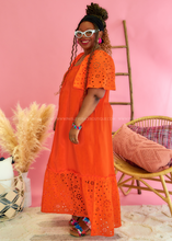 Load image into Gallery viewer, Eyelet Maxi Dress - Sunset

