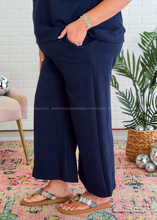 Load image into Gallery viewer, Serendipity Textured Pants - Navy
