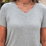 Jess Lea Basic Tee- Heathered Grey