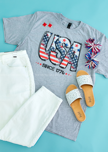 USA Since 1776 Graphic Tee - Crew or Vneck