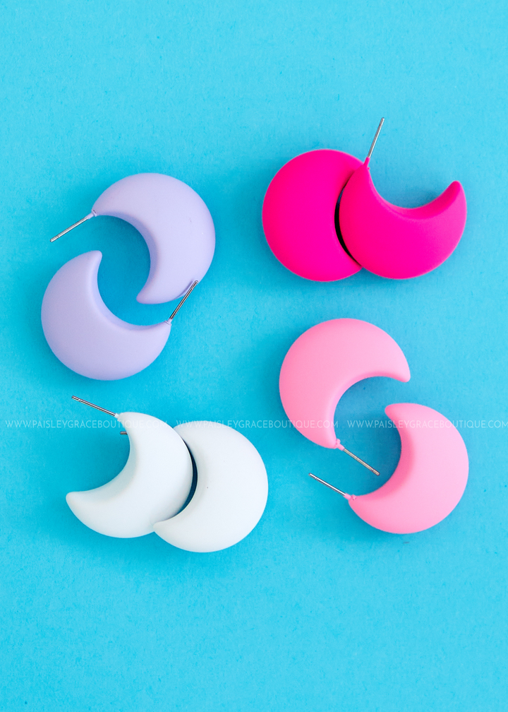 Tate Crescent Hoop Earrings - 4 Colors